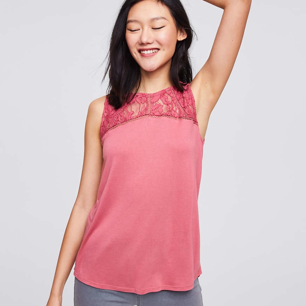 Lace Yoke Shell Top From Loft